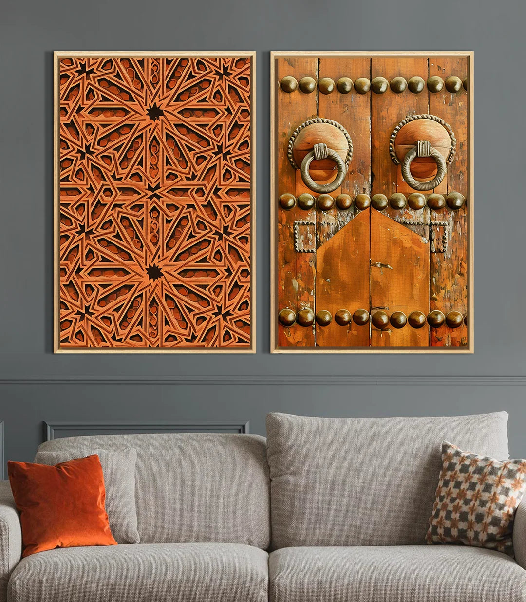 Díptico puerta zellige salón de estilo marroquí decoración Massinart