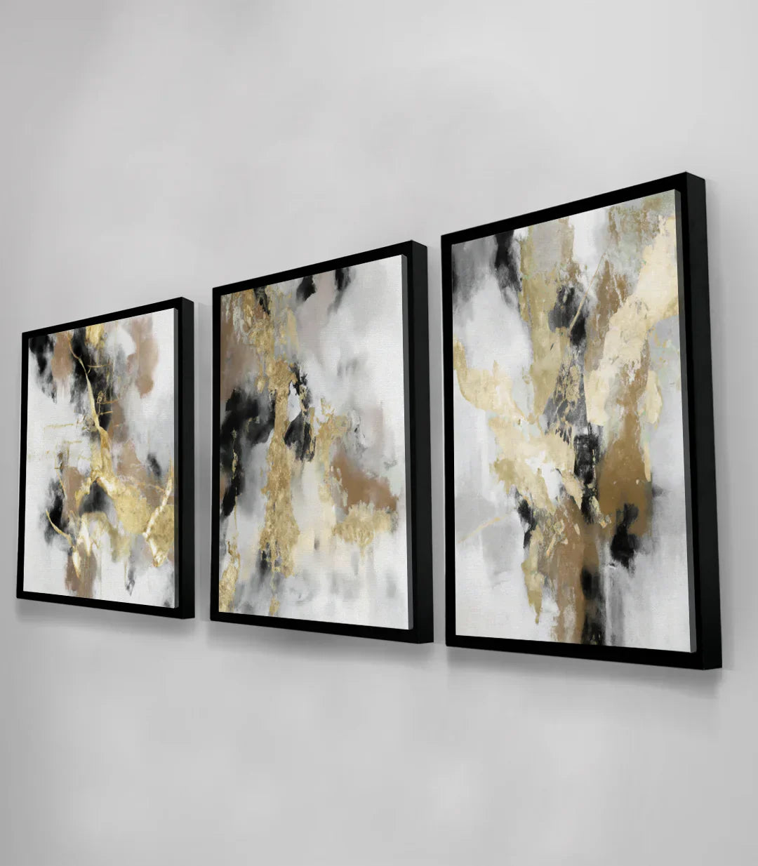 Detalle de pintura Ethereal, texturas de tintas fluidas y pan de oro — Massinart