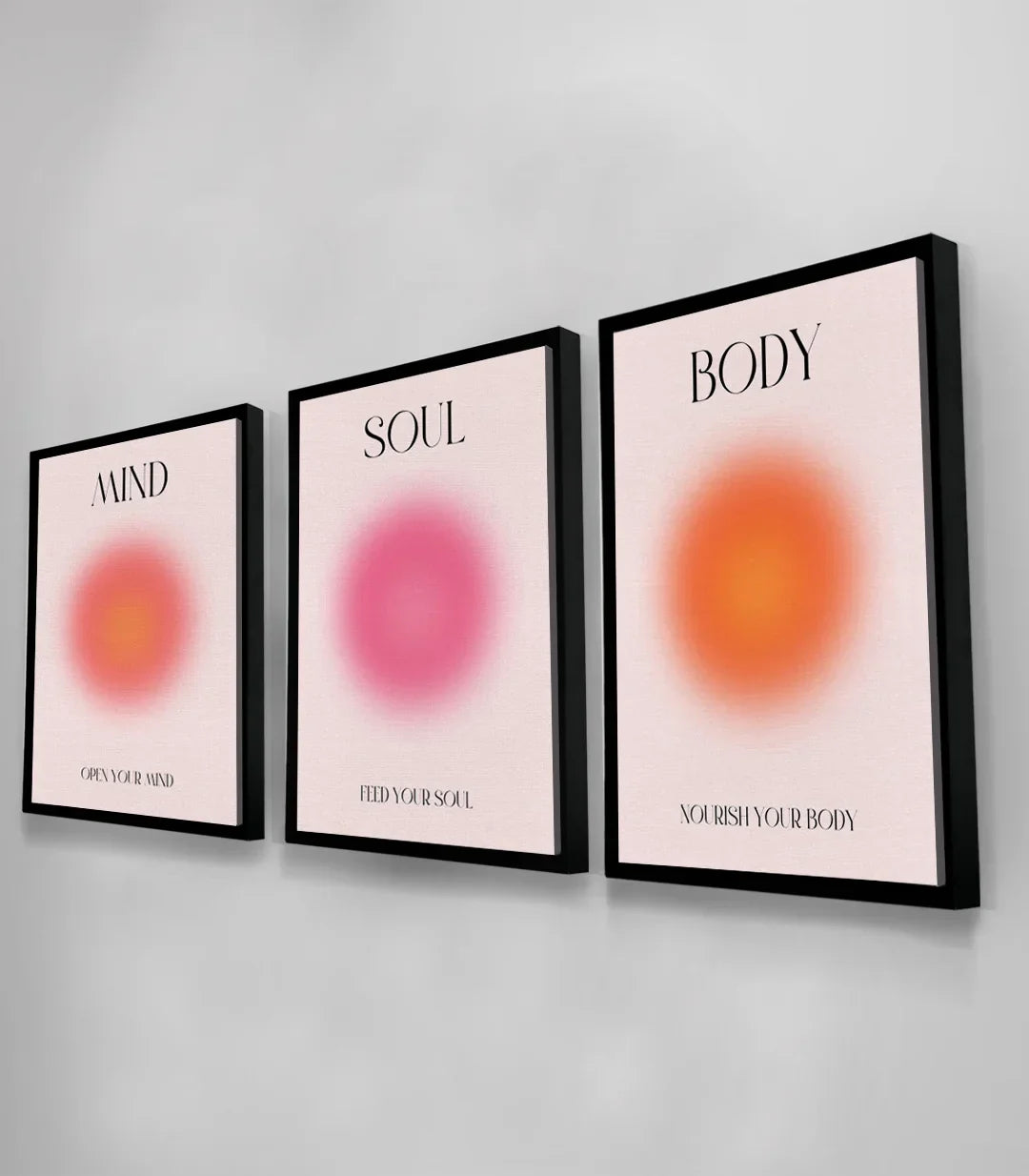 Panel central Soul del tríptico Mind Soul Body en rosa magenta de Massinart
