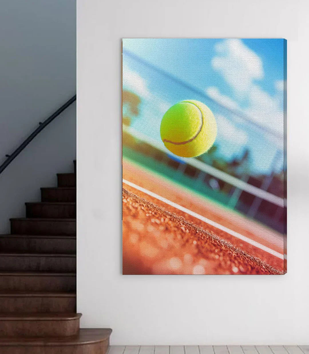 Cuadro Tennis Pulse en pasillo de pared blanca, Massinart