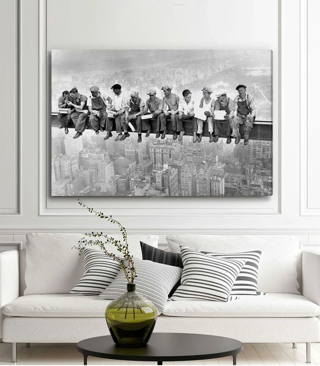 Simulación pared — Fotografía blanco y negro obreros 1932 Massinart