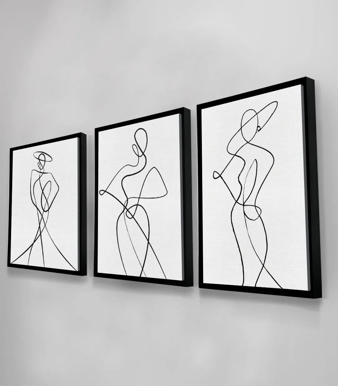 Cuadro tríptico silueta mujer armonía salón moderno Massinart