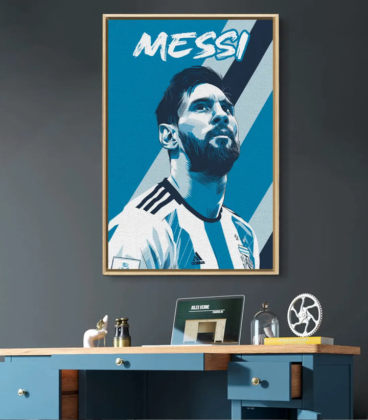 Lienzo deportivo Messi cartel inspirador interior contemporáneo Massinart