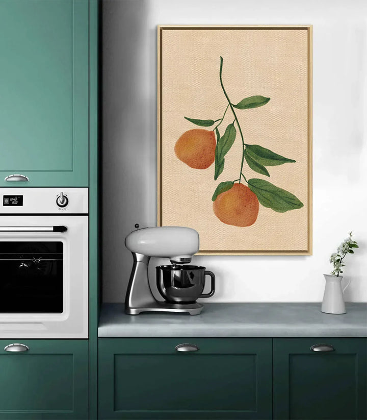 Cuadro Orange Embrace en pasillo — ilustración botánica minimalista Massinart