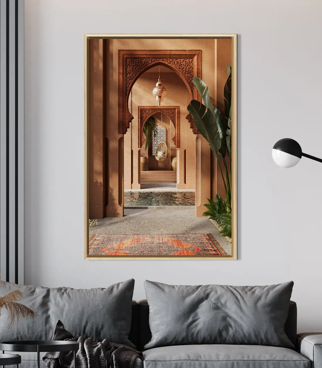 Golden Riad – fotografía artística de arquitectura marroquí con paleta cálida mineral