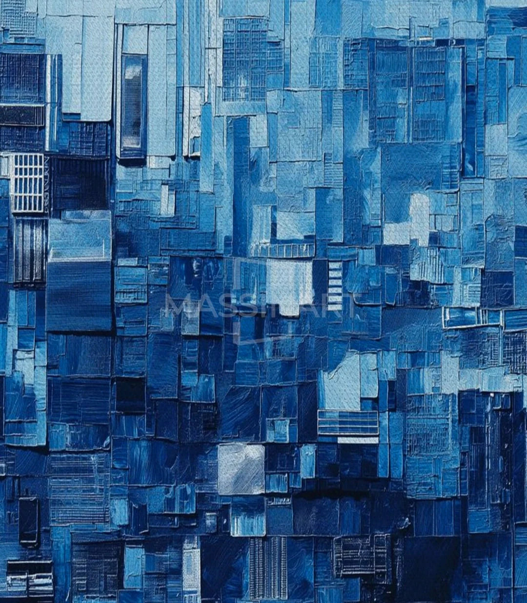 Cuadro Blue Skyline de Massinart — embalaje de envío listo para colgar