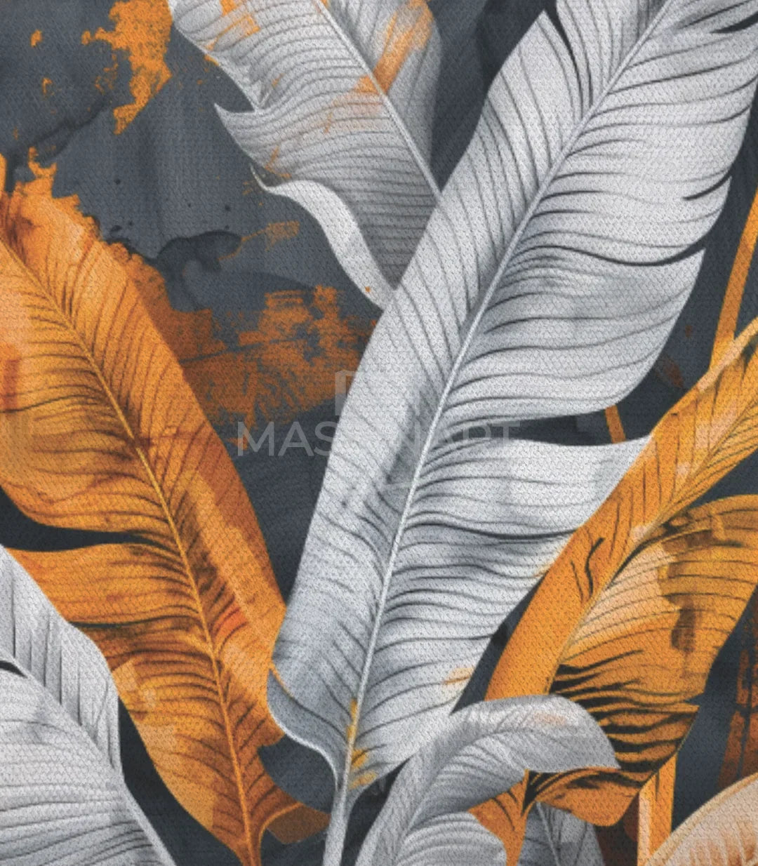 Arte mural botánico Tropical díptico en salón minimalista — Massinart