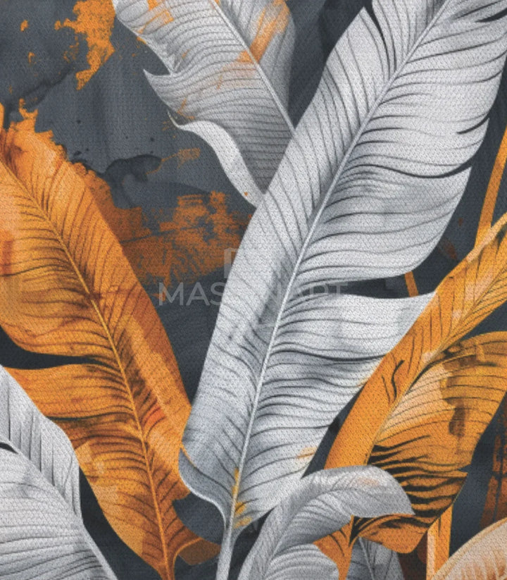 Arte mural botánico Tropical díptico en salón minimalista — Massinart