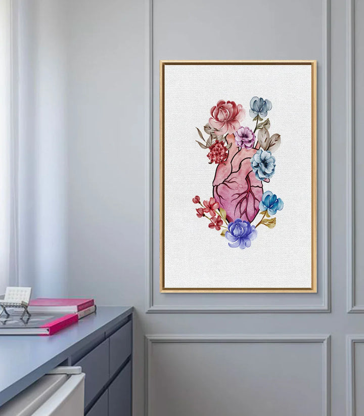 Cuadro Floral Heart expuesto en un salón contemporáneo — Massinart