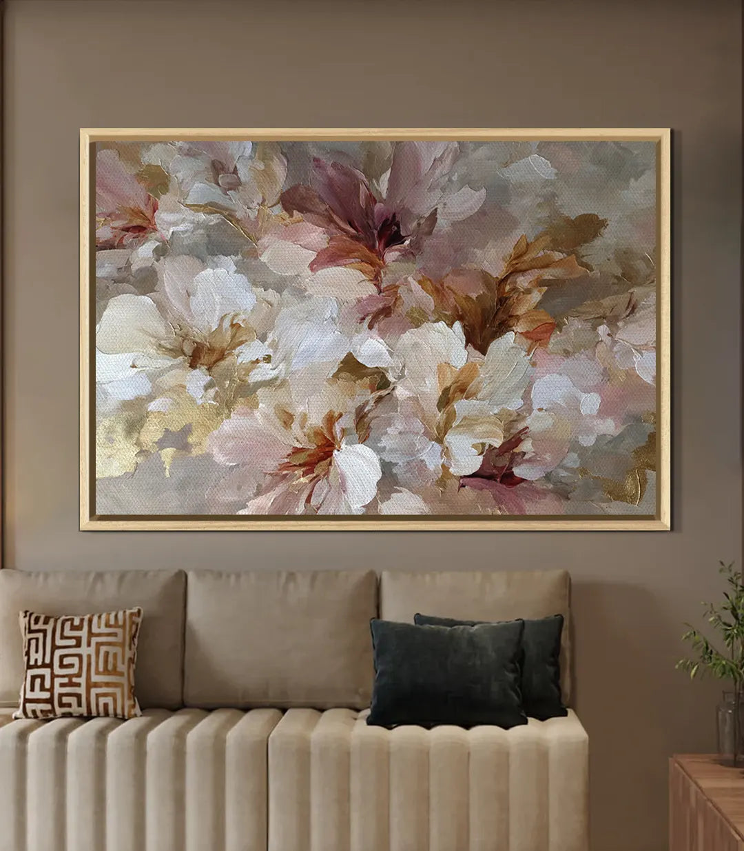 Decoración de pared Lush Serenity floral en salón — Massinart