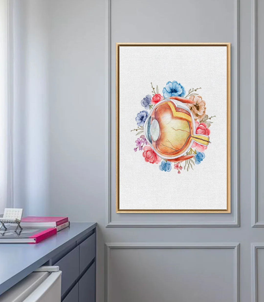 Cuadro anatómico floral Blooming Iris - decoración de interiores contemporánea Massinart