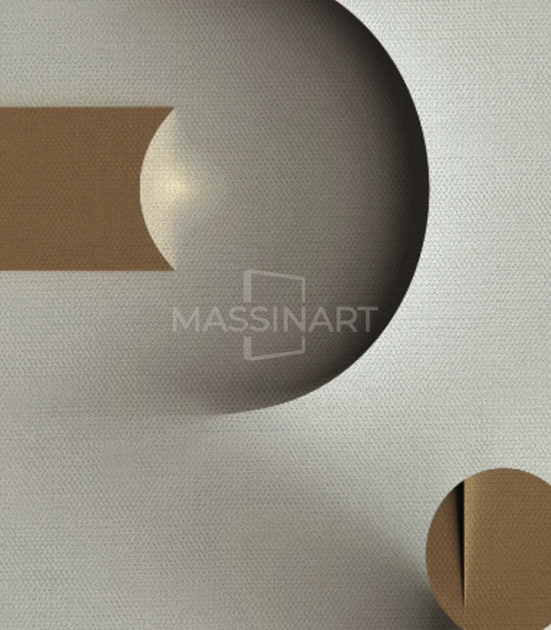 Composición tríptico mural — arte abstracto geométrico Massinart