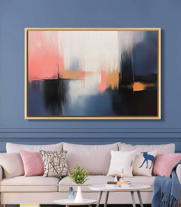 Cuadro Sienna decorando un salón contemporáneo con sofá beis | Massinart