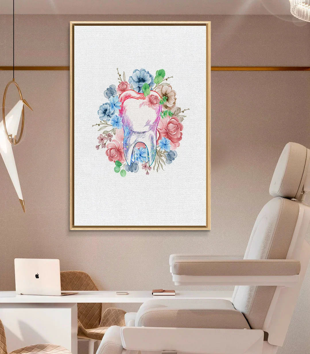 Decoración consulta médica con cuadro Root Bloom Massinart