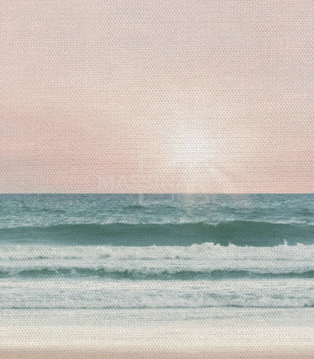 Armonía de colores beige, azul y terracota en tríptico decorativo — Massinart