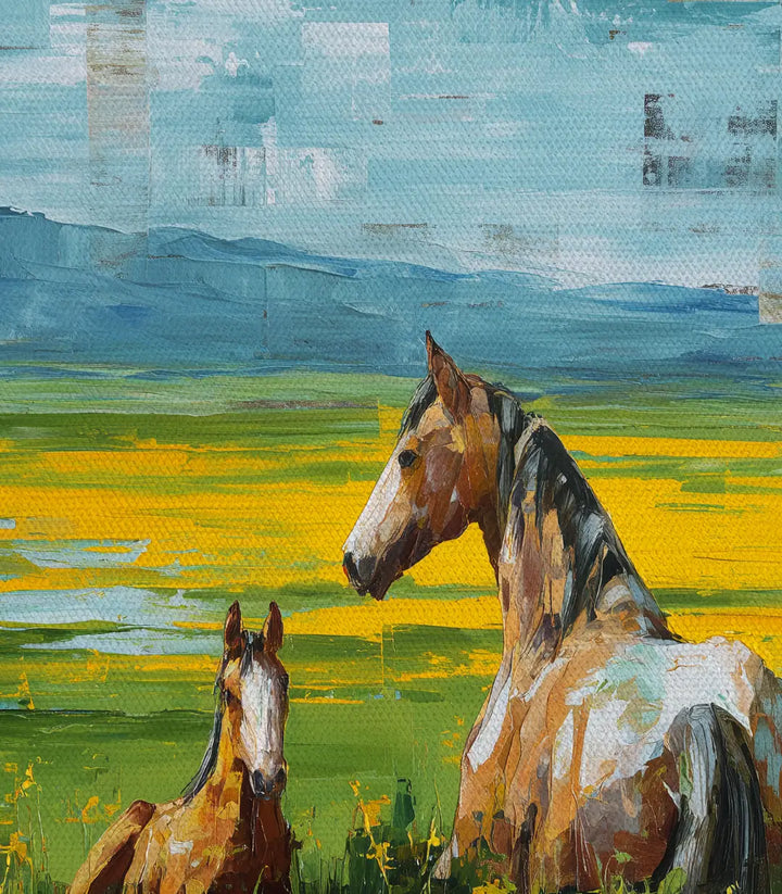 Cuadro Resting Horses de Massinart — embalaje de envío listo para colgar
