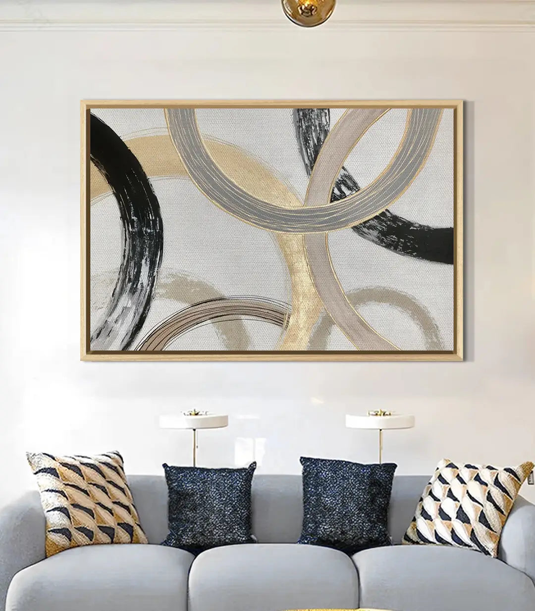 Cuadro Looped en interior minimalista — arte mural abstracto | Massinart