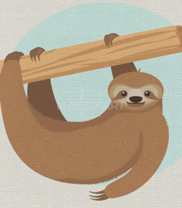 Rincón de escritorio infantil con cuadro Lazy Koala Massinart — decoración acogedora