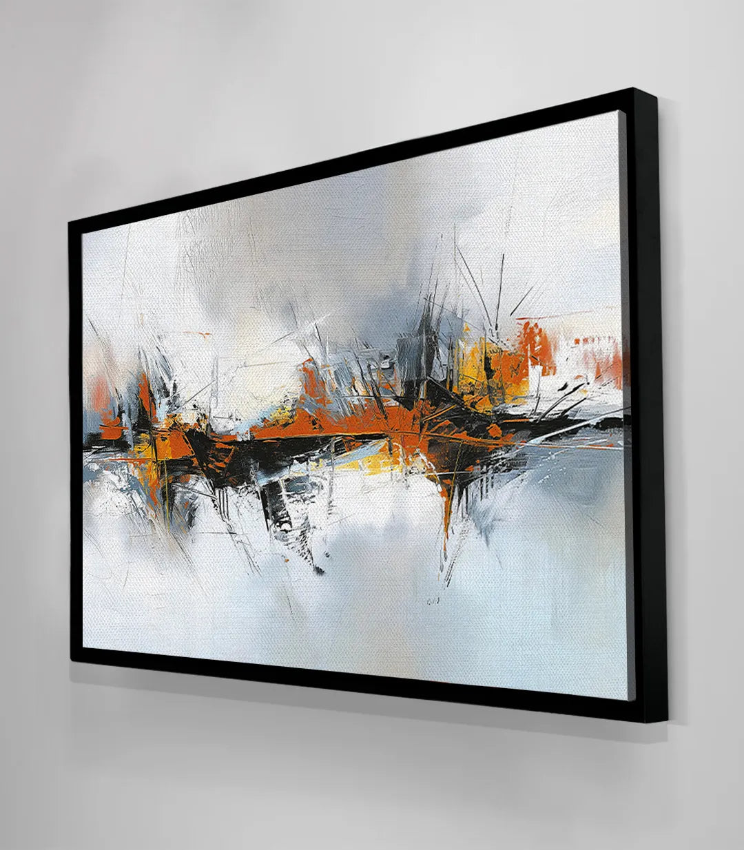 Dormitorio decorado con cuadro Awakening arte mural abstracto Massinart