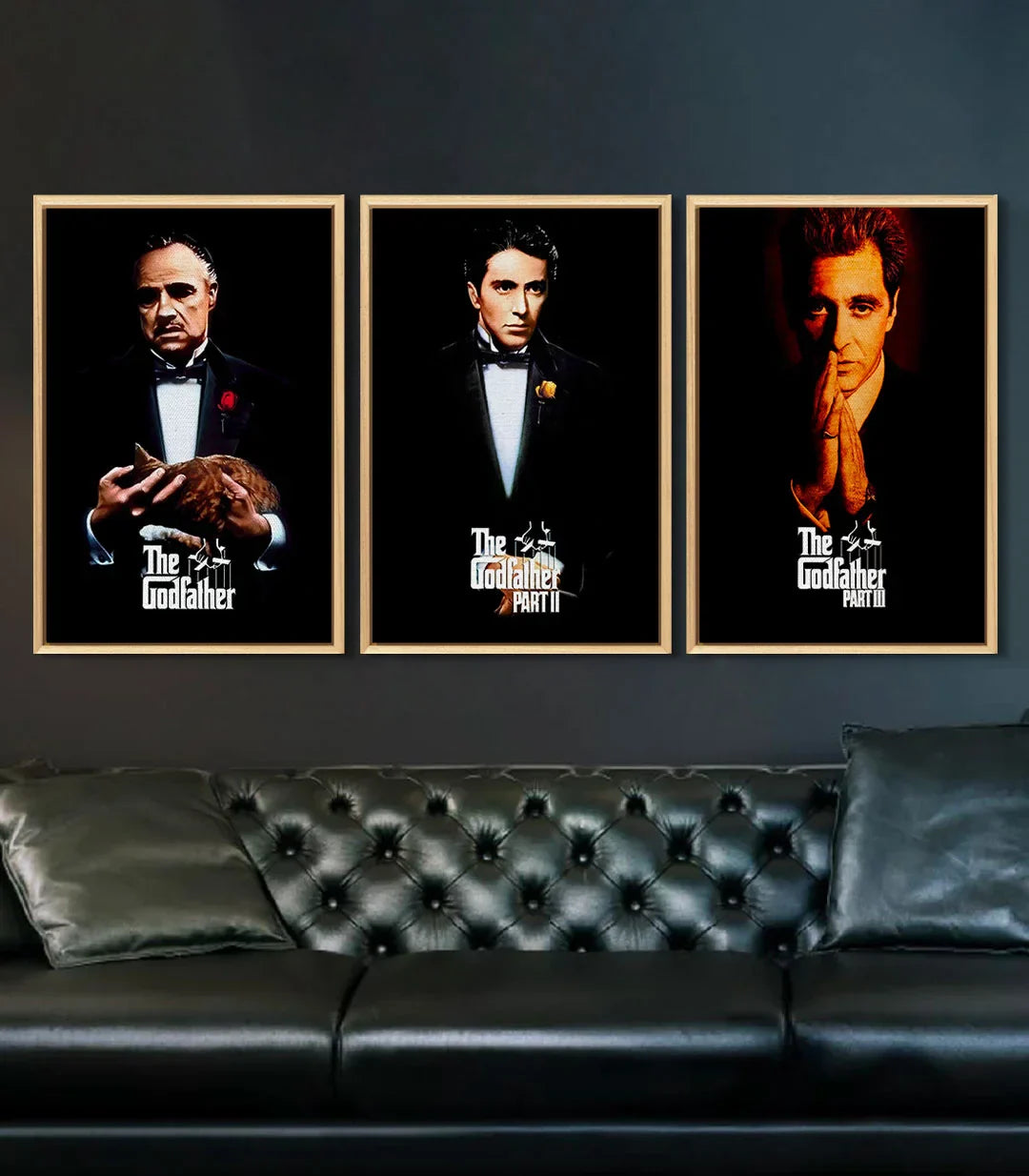 Cuadro El Padrino Part III retrato en negro y naranja — Michael Corleone photo-art
