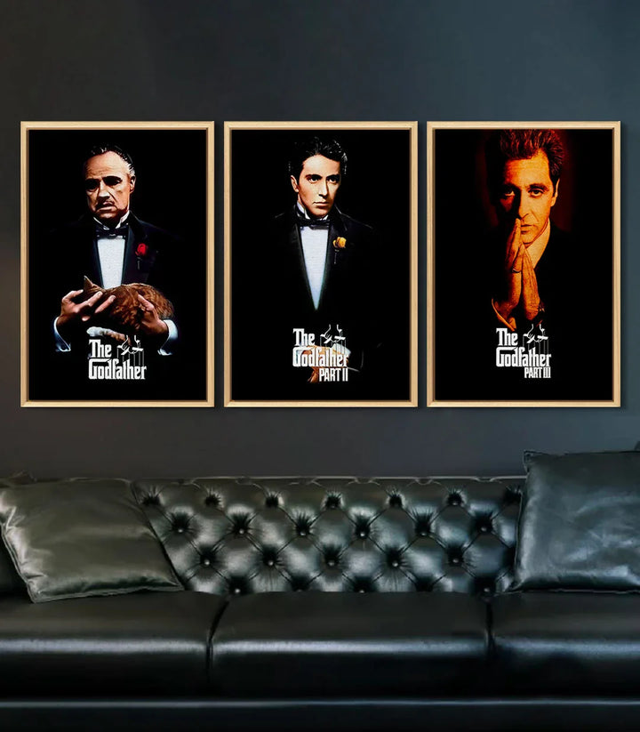Cuadro El Padrino Part III retrato en negro y naranja — Michael Corleone photo-art