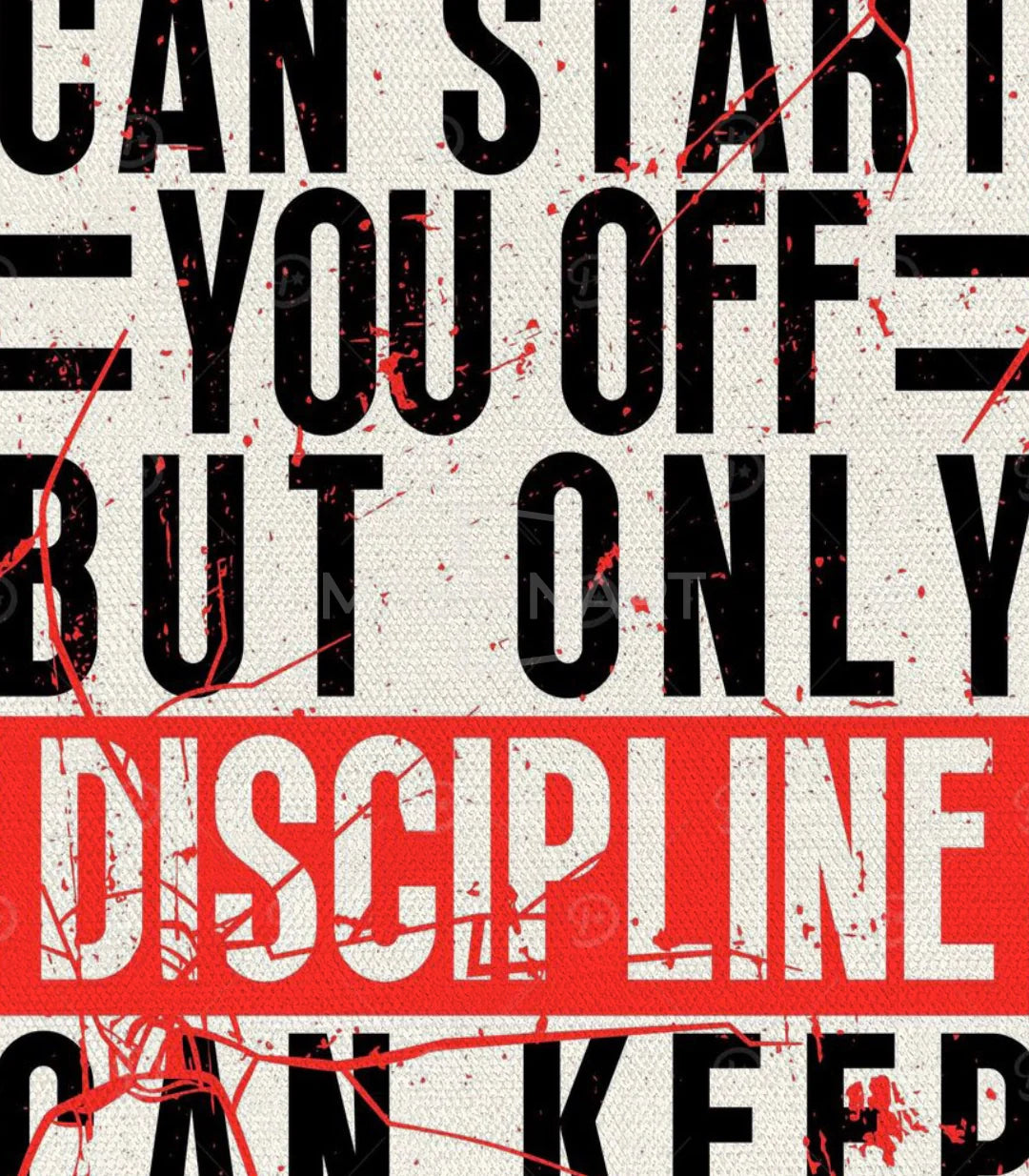 Cuadro Discipline Over Motivation Massinart — embalaje y envío listo para colgar