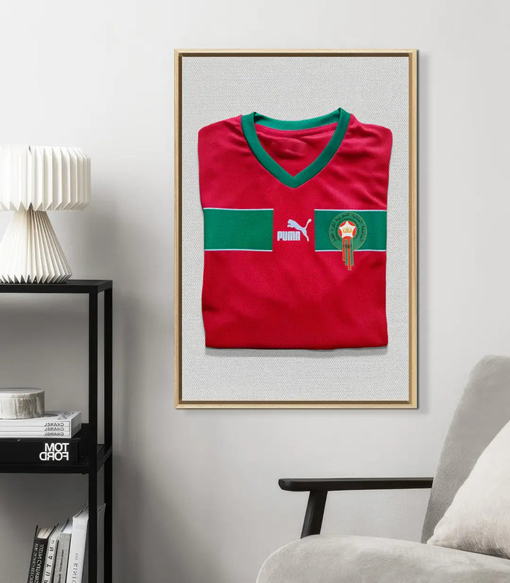 Decoración de despacho con cuadro camiseta fútbol vertical Massinart