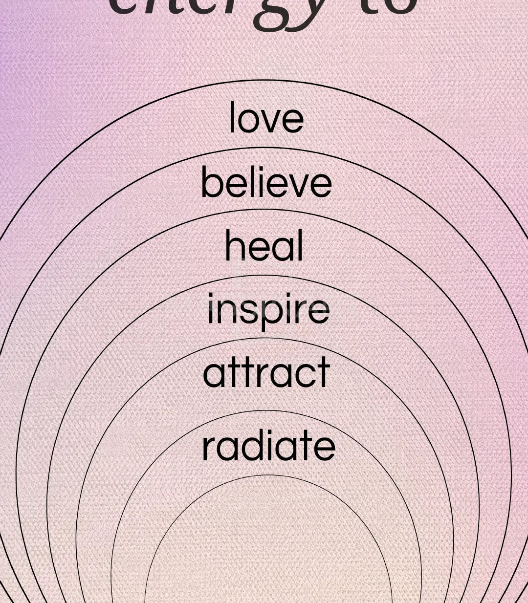 Detalle cuadro Attract — texto motivador energía positiva, arte mural minimalista Massinart