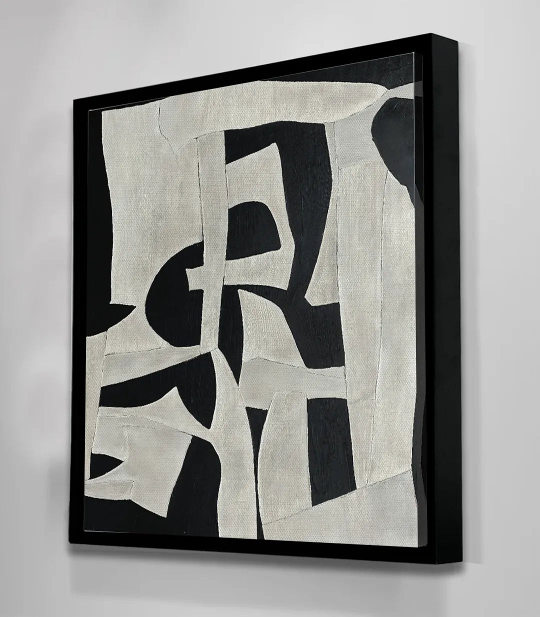 Cuadro Duality decoración comedor líneas depuradas negro y blanco Massinart