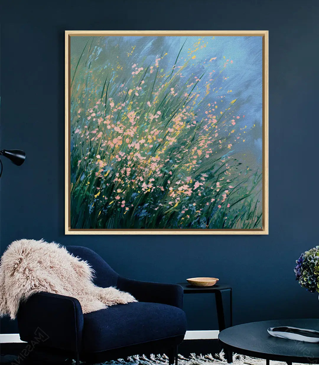 Decoración de despacho con cuadro de naturaleza floral — Massinart