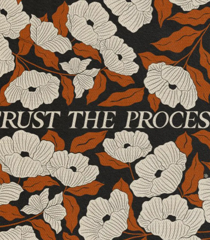 Cuadro flores naranjas geométricas Trust Your Timing Massinart