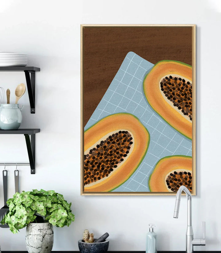 Cuadro Tropical Slice — simulación en salón contemporáneo, Massinart