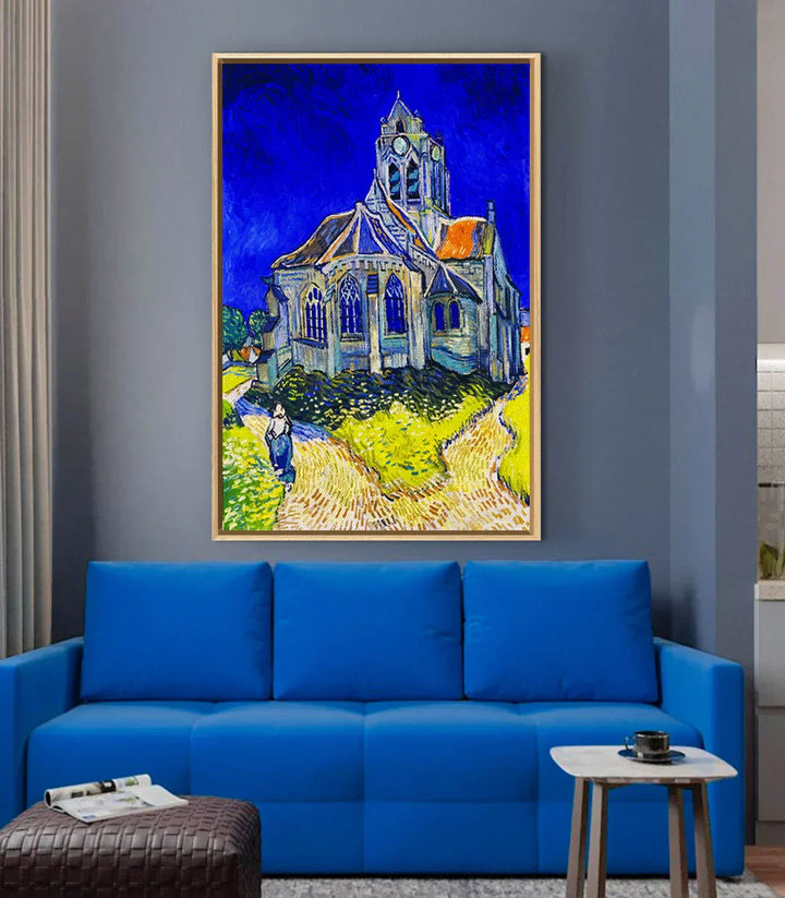 Simulación dormitorio con cuadro paisaje rural de Van Gogh estilo expresionista, Massinart