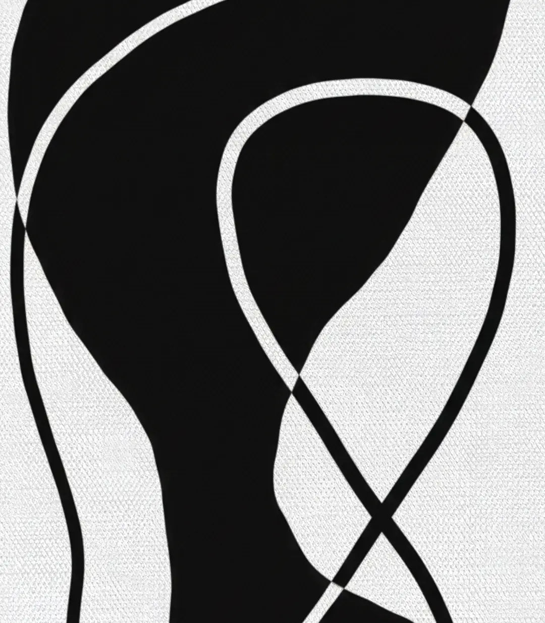 Cuadro Black Fluidity en comedor — lámina abstracta decoración mural Massinart