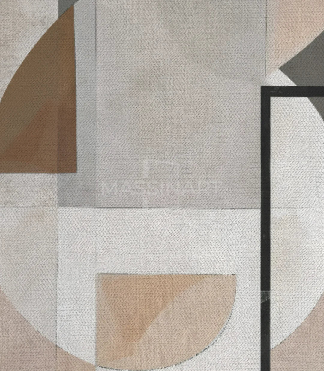 Detalle de formas geométricas — círculos, cuadrados y curvas abstractas Massinart