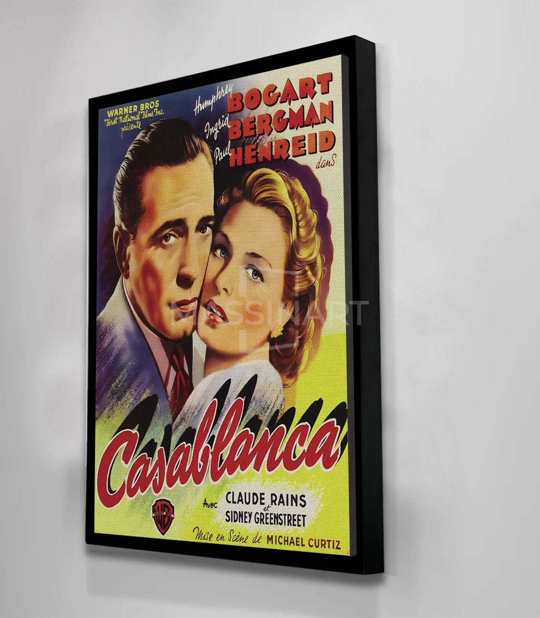 Cuadro cartel película Casablanca con marco negro interior Massinart