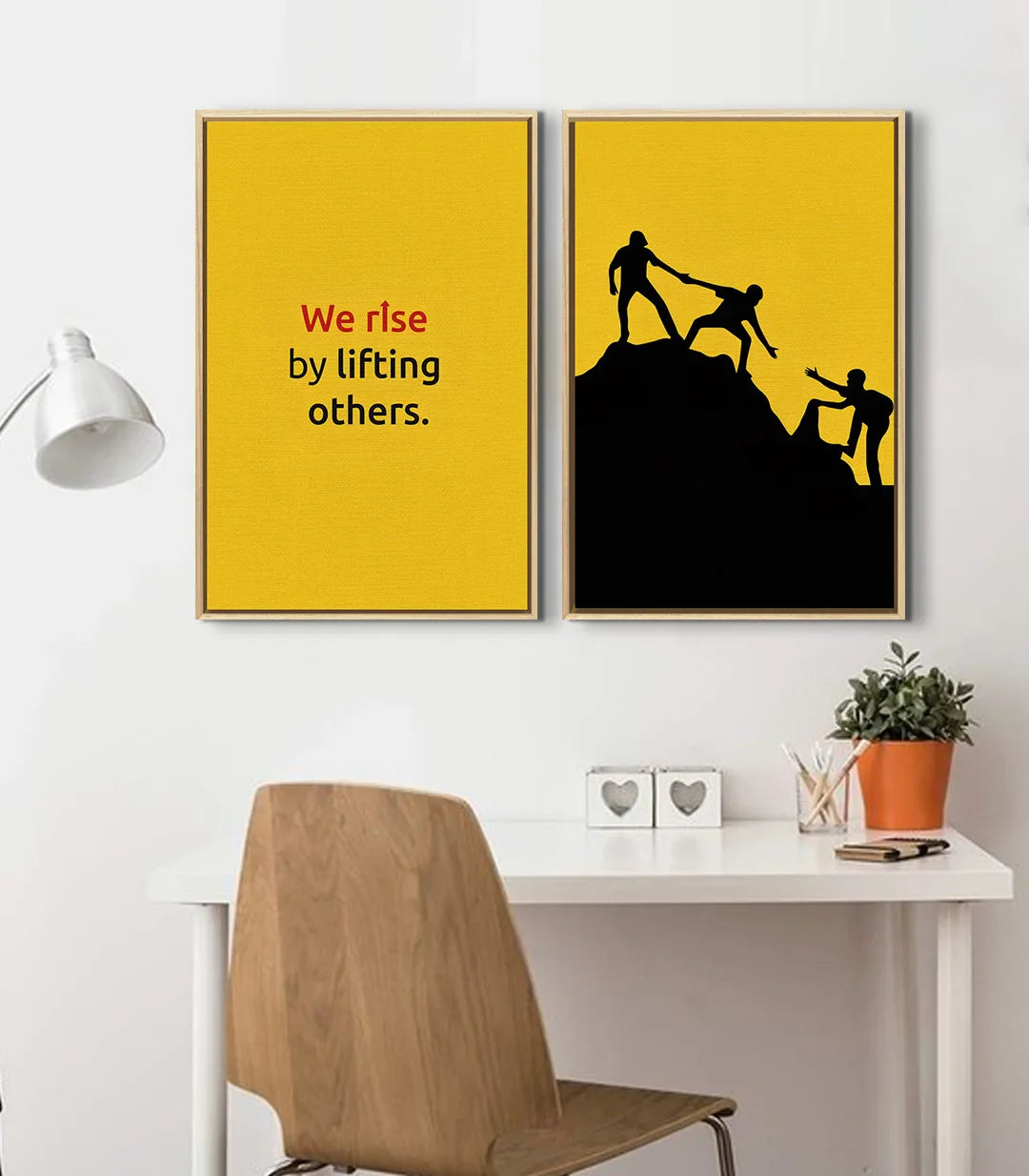 Cuadro Push Upward díptico — decoración interior minimalista motivacional, Massinart