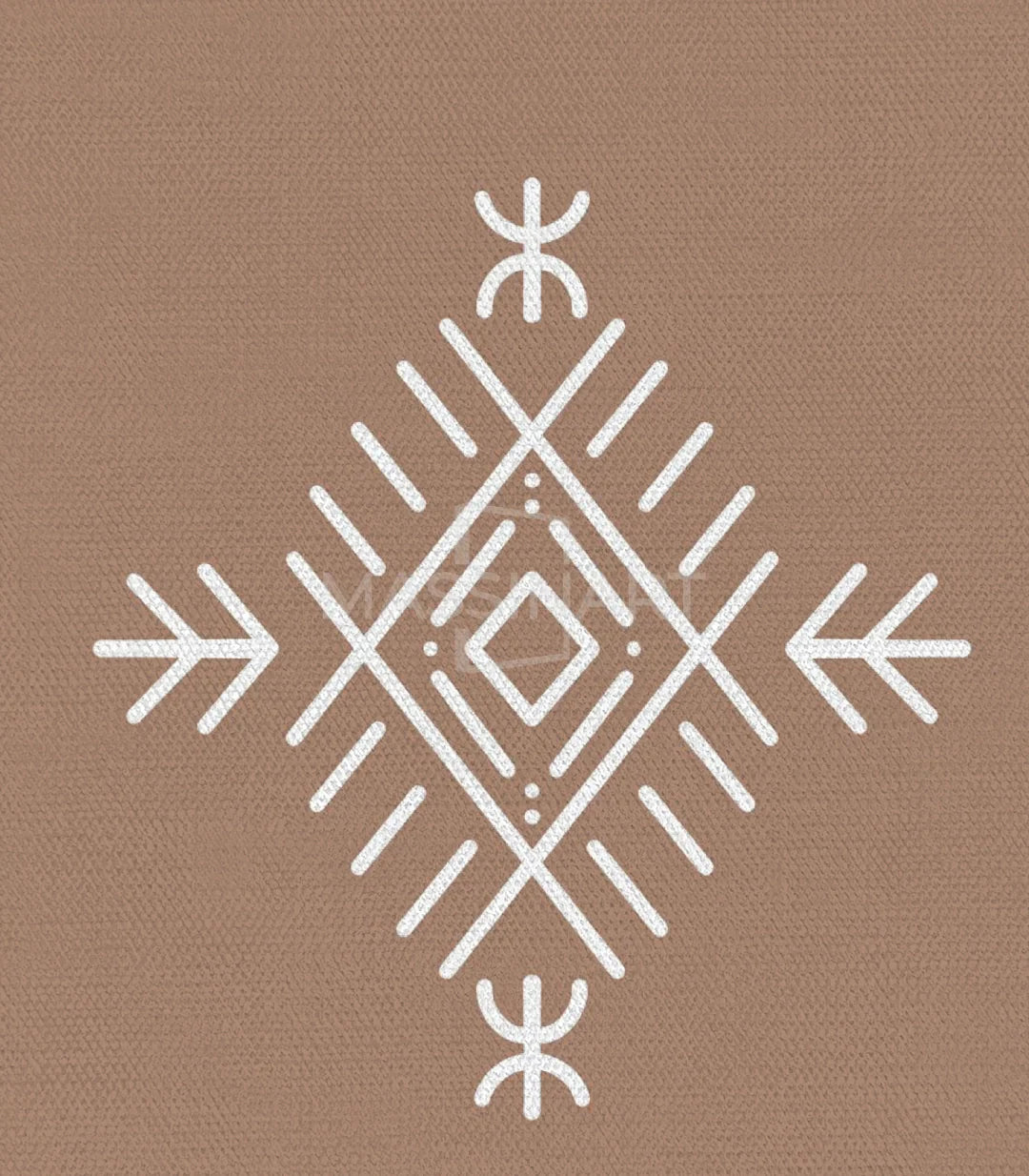 Cuadro Amazigh Spirit salón — marcos negros geometría de inspiración marroquí, Massinart