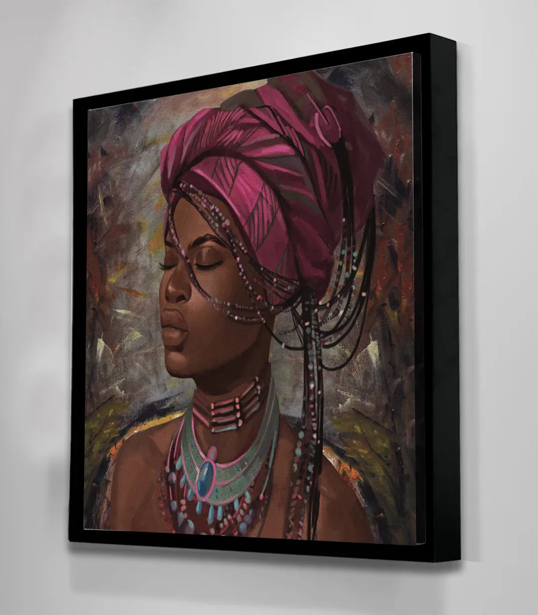 Decoración comedor, cuadro retrato mujer africana estilo étnico Massinart