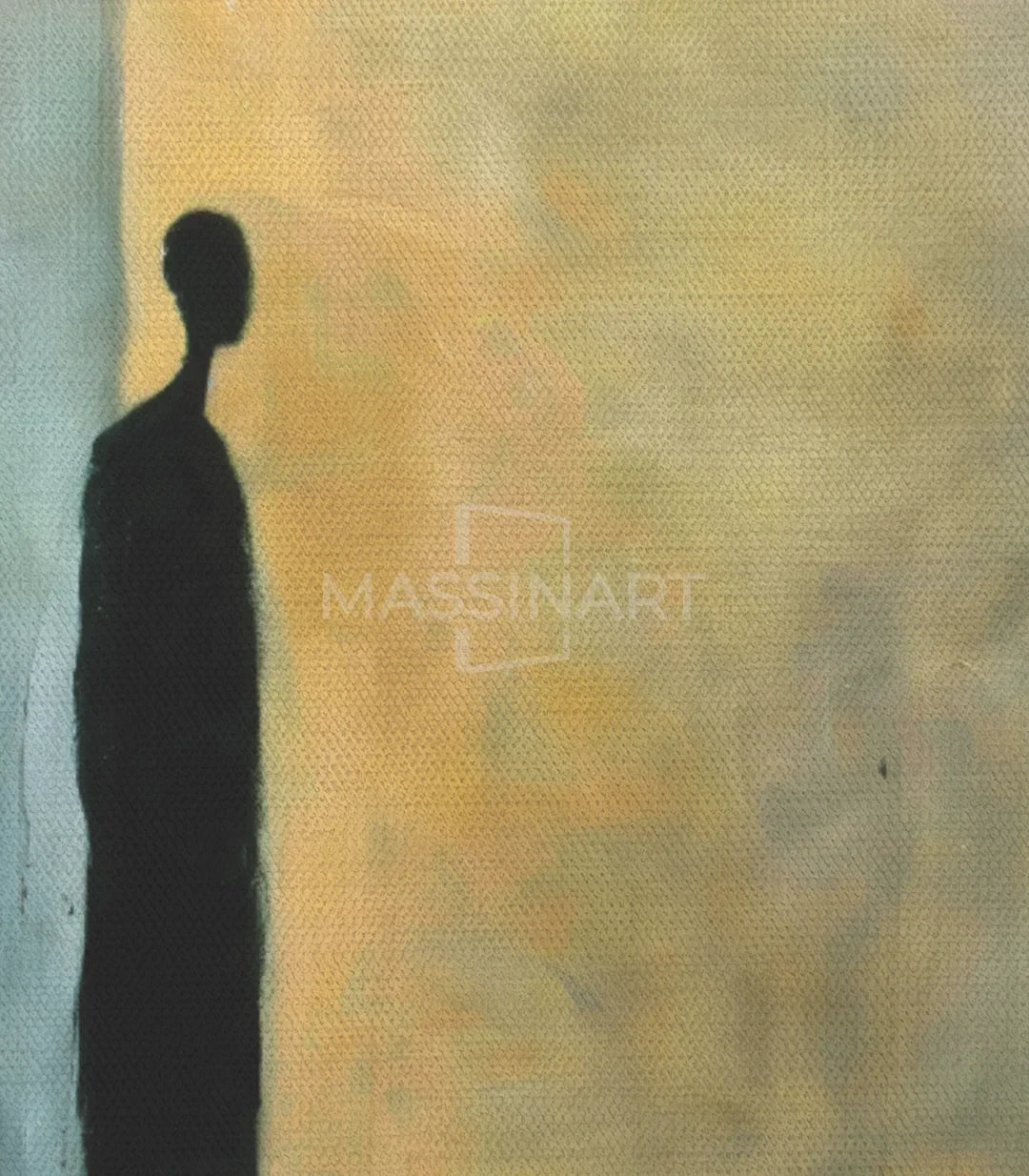 Armonía de colores azul amarillo y terracota en cuadro decorativo Massinart