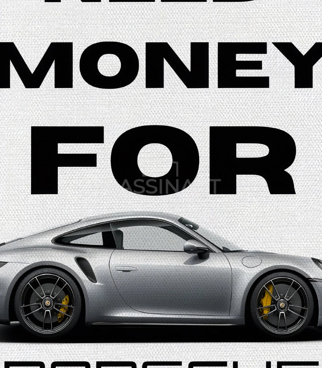 Cuadro Porsche 911 deportivo motor abierto negro y blanco Massinart
