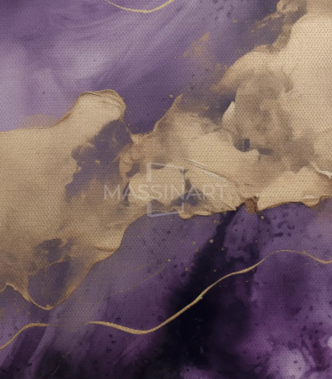 Cuadro Royal Elegance detalle tinta abstracta fluida — Massinart