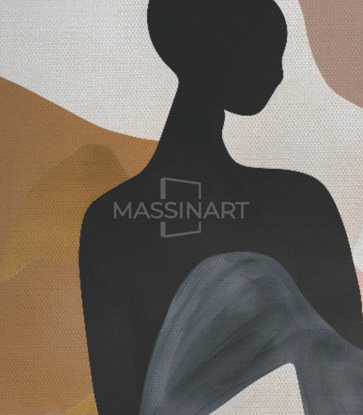 Dormitorio decoración mural cuadro silueta mujer minimalista moderno Massinart