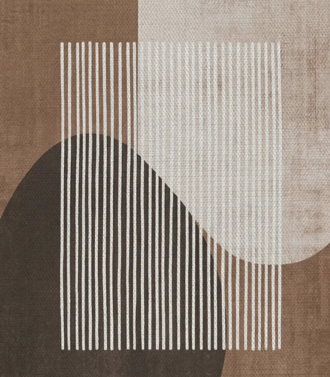 Interior minimalista con cuadro Pinstripes Massinart en dormitorio de decoración contemporánea