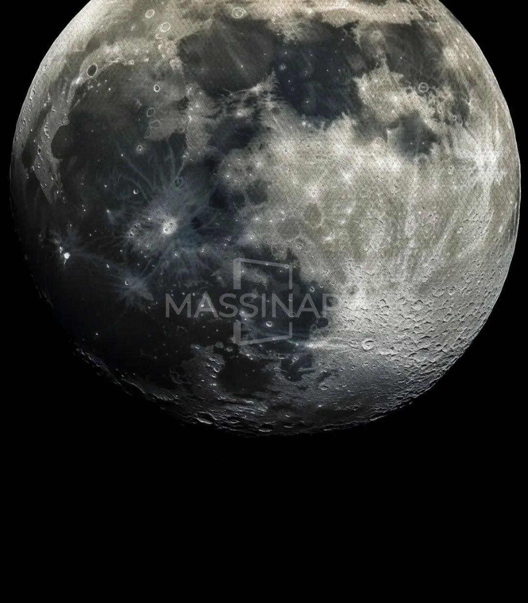 Decoración interior moderna — cuadro La Luna enmarcado en gris, Massinart