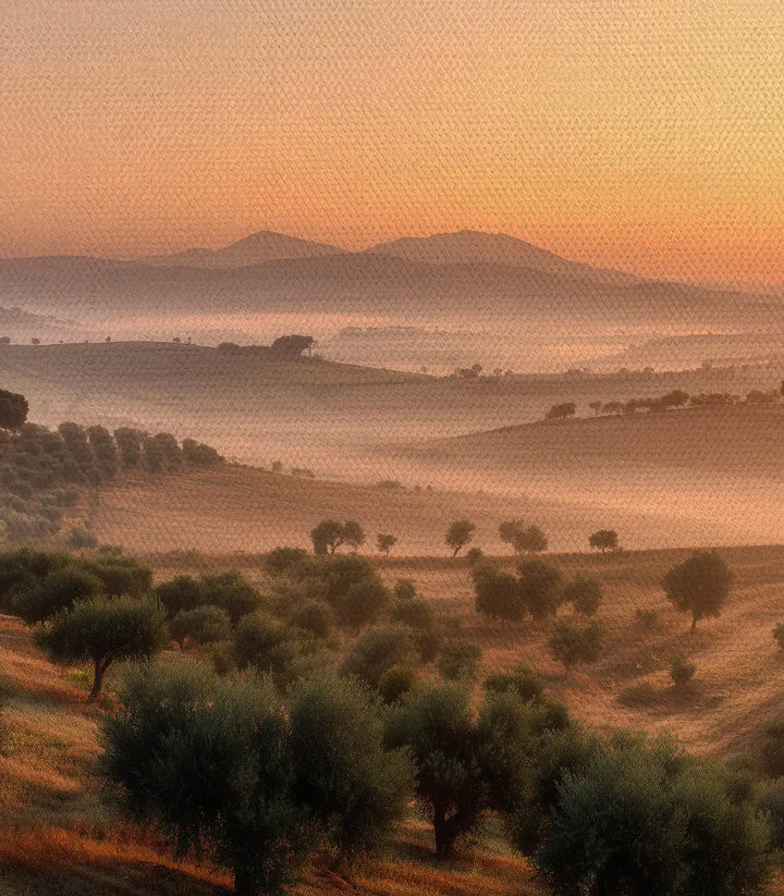 Cuadro paisaje Atlas marroquí con atmósfera de niebla y luz cálida Ridge, Massinart