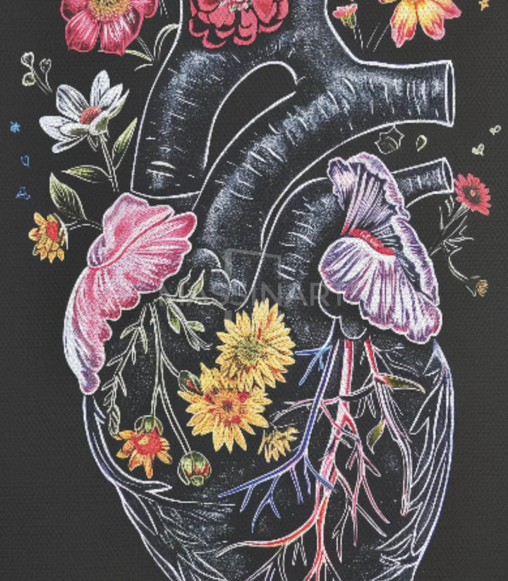 Presentación del enmarcado — corazón anatómico arte floral Massinart