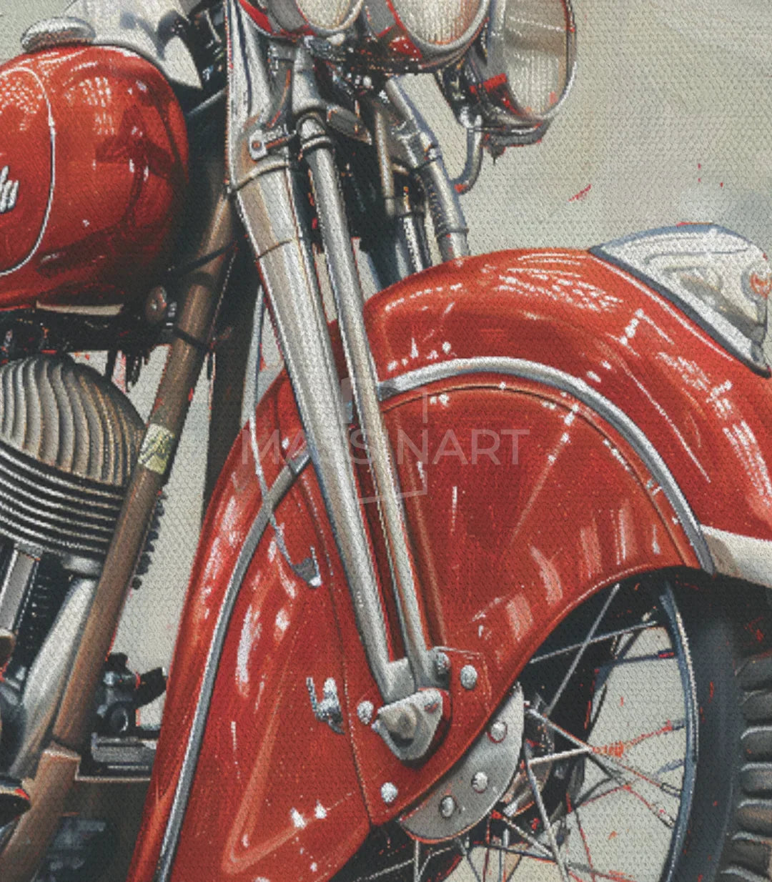Cuadro moto vintage Massinart — enmarcado negro