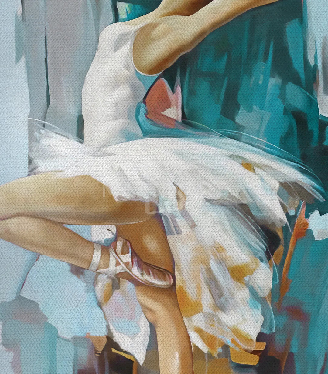 Cuadro bailarina con marco negro moderno sobre pared beige — Massinart
