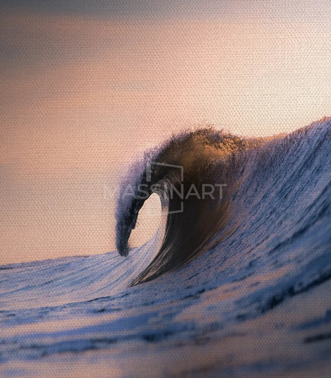 Cuadro Tranquil Wave en un salón moderno — decoración costera Massinart